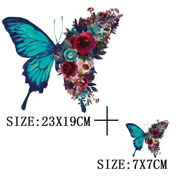 Beautiful Butterfly Thermal Sticker On T-shirt DIY Washable Iron On Hoodies Funny Design On Clothes Patches Appliqued Decoration