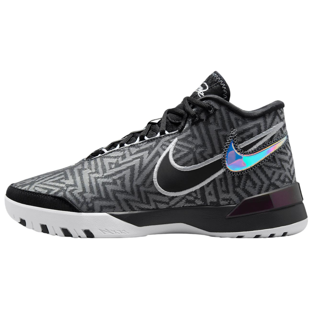 Nike Anti Slip Wear Resistant Mid Top Basketball Shoes Unisex Black