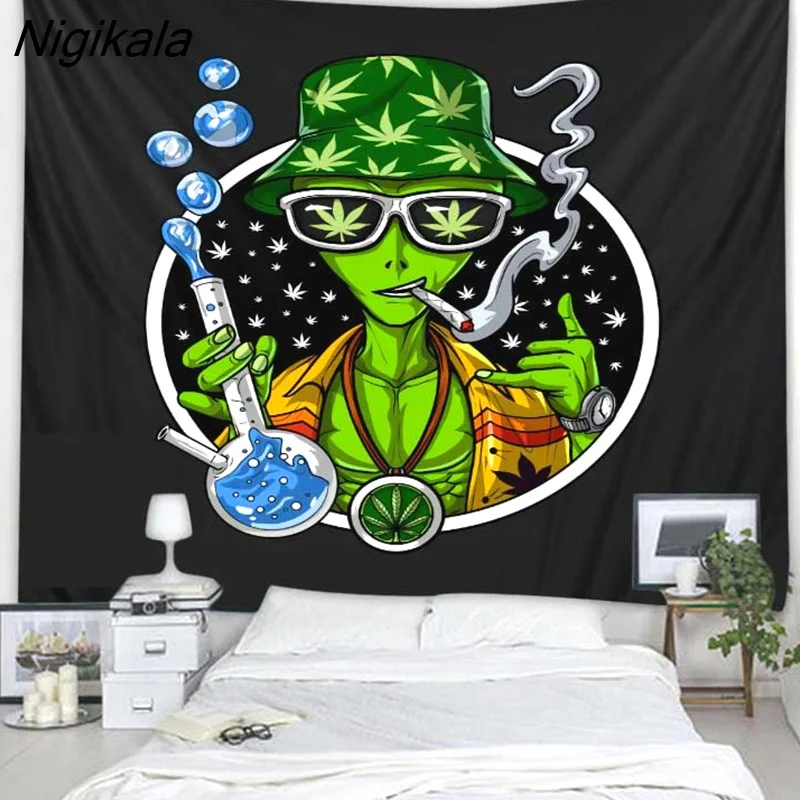 Nigikala art tapestry cartoon illustration wall hanging hippie home dorm decor cloth kawaii room decor kids room wall decor
