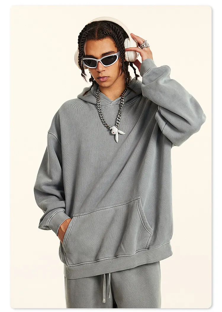 PASUXI Men's Retro Hoodies - Oversized Couple Pullovers for Street Style Enthusiasts huanwei