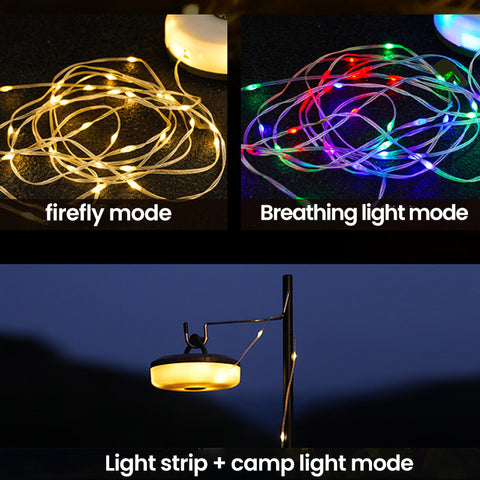 Outdoor Waterproof Portable Stowable String Light, Camping String Lights