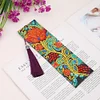 DIY Flower Special Shaped Diamond Painting Leather Tassel Bookmark Crafts