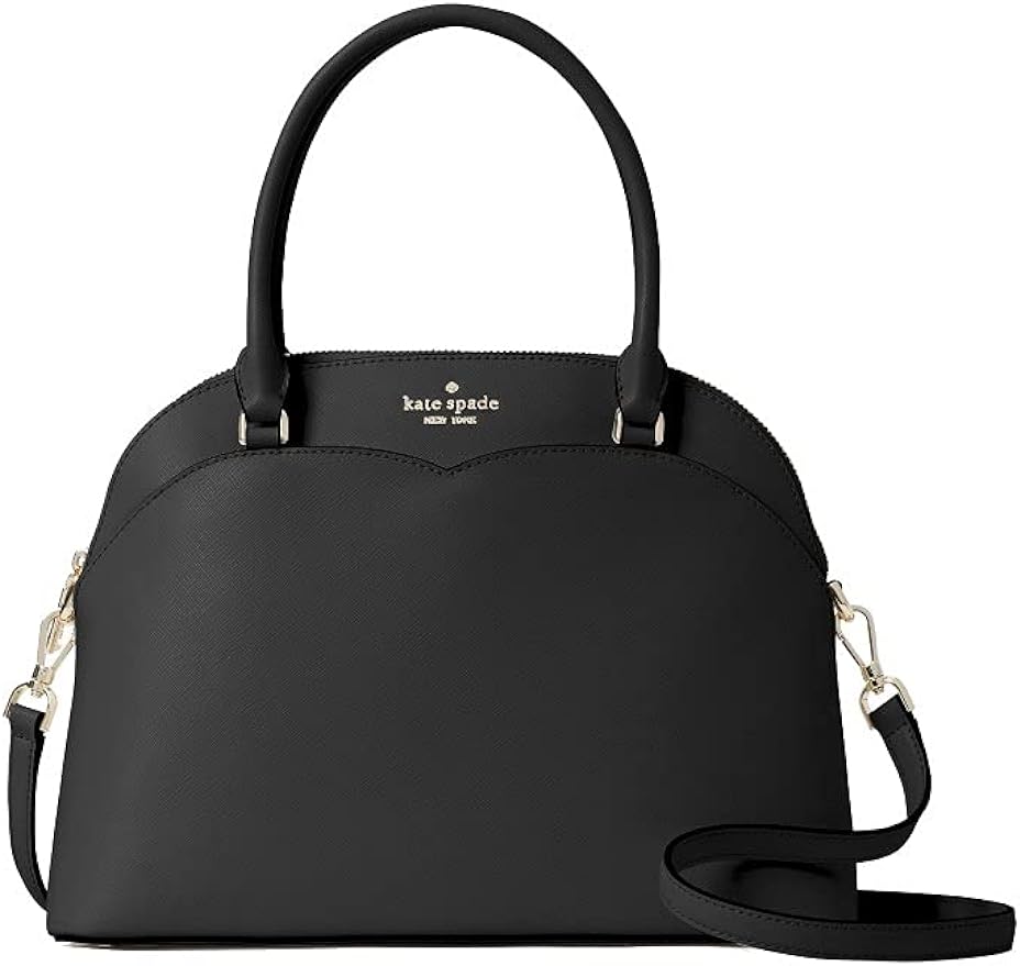 Kate Spade New York Payton Medium Dome Top Zip Satchel Crossbody Bag in Black