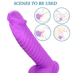 8 Inches Realistic Dildo For Women Ribbed-anal Dildo With Strong Suction Cup