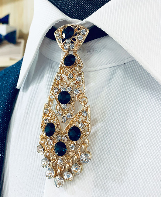 Wedding Metallic Rhinestone Switch Buckle Elastic Band Adjustable Ties