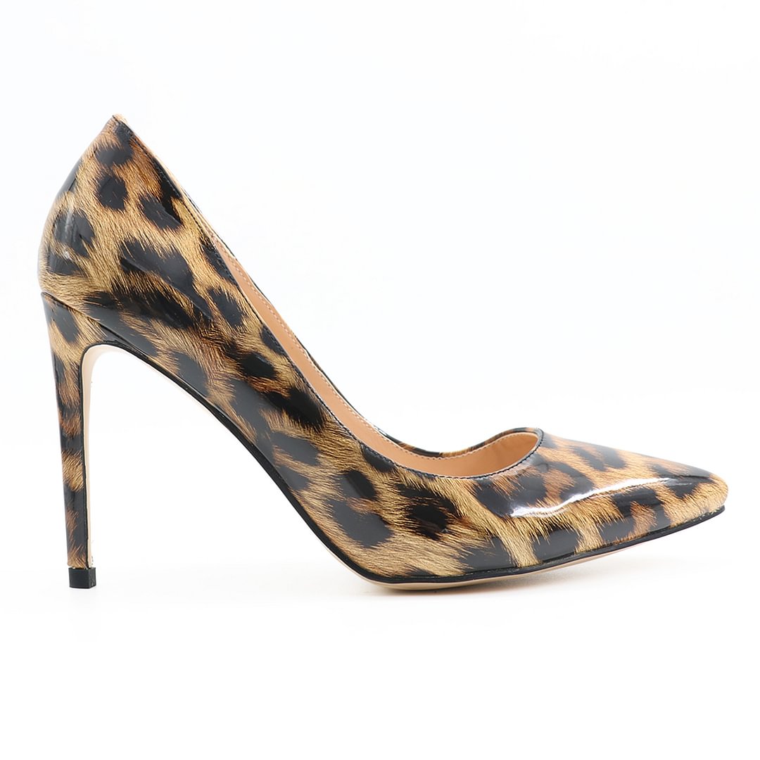 4" Fashion Point Toe Heels Party Daily Patent Pumps-MERUMOTE