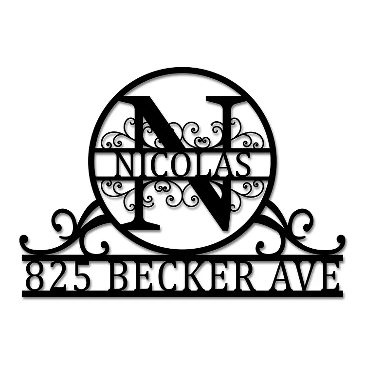 Custom Name Metal Address Sign House Number Plaque