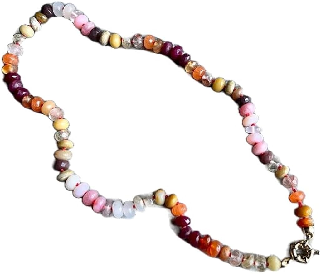 LKBEADS Natural Desert sunset Necklace rondelle 4-6mm smooth 16inch Full strand Beads Jewelry Gemstone Necklace crystal healing energy stone Necklace for Women
