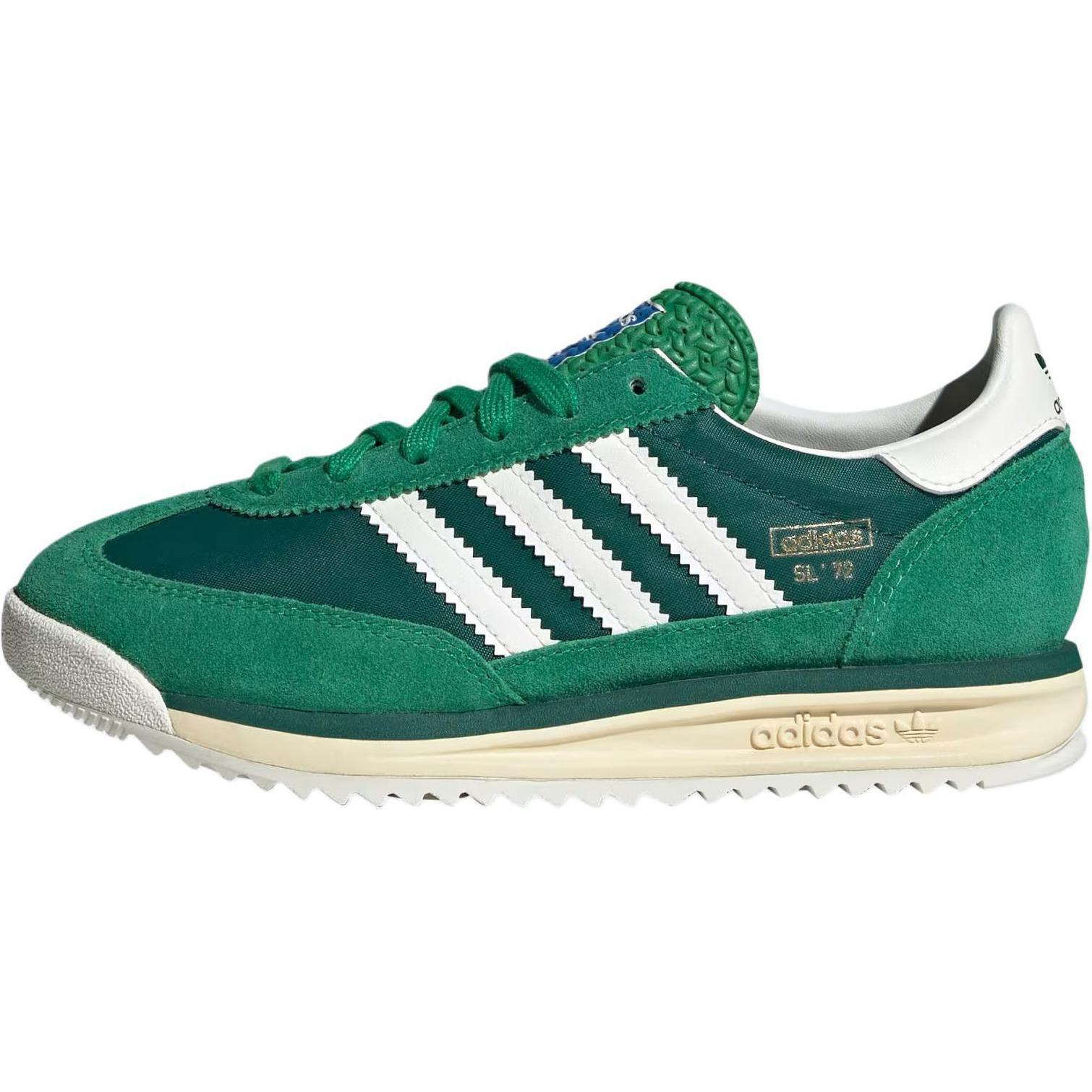 Adidas Originals SL 72 RS Anti Slip Wear Resistant Low Top Kids Lifestyle Shoes Green Teenagers