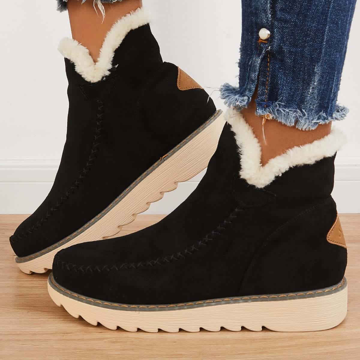 Sunset Tipi Ankle Winter Bootie with Fur Lining
