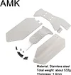 AMK RC Armors Set 4Pcs Stainless Steel Chassis Skid Plate Protection Board Weights for 1/10 RC Short Course Truck Slash 4X4 HQ 727