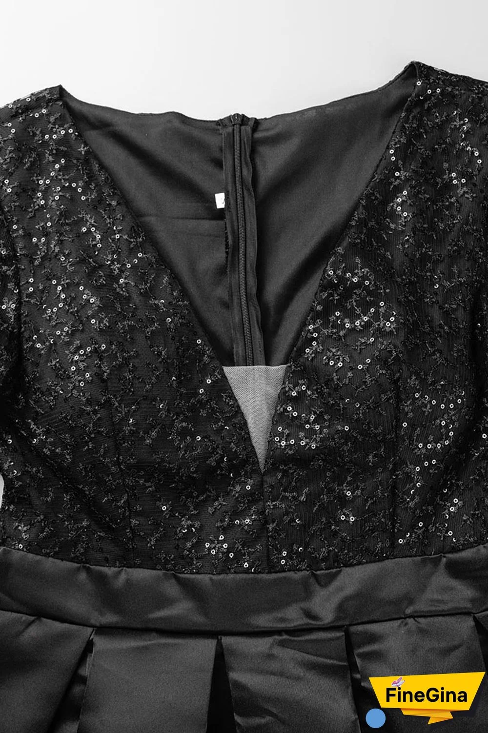 Pink Elegant Solid Sequins Patchwork V Neck Evening Dress Dresses