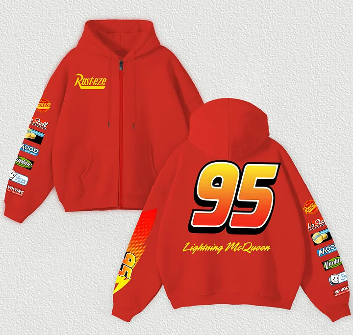 Lightning McQueen 95 Printed Unisex Zipper Hoodie