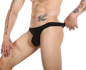 Transparent Ice Silk Slim Thong Men's Bikini Briefs