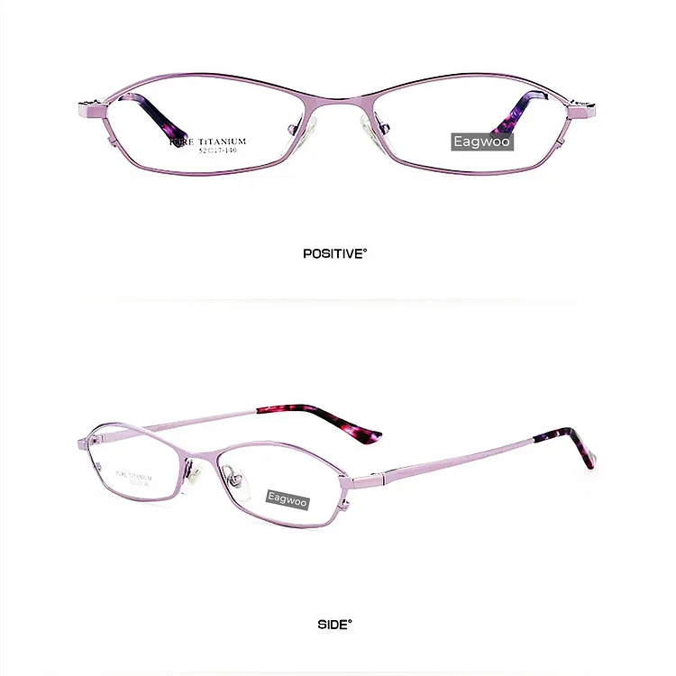 Pure Titanium Women Glasses Designed Abnormal Shape Full Rim Spectacle High Grade Prescription Eyeglasses
