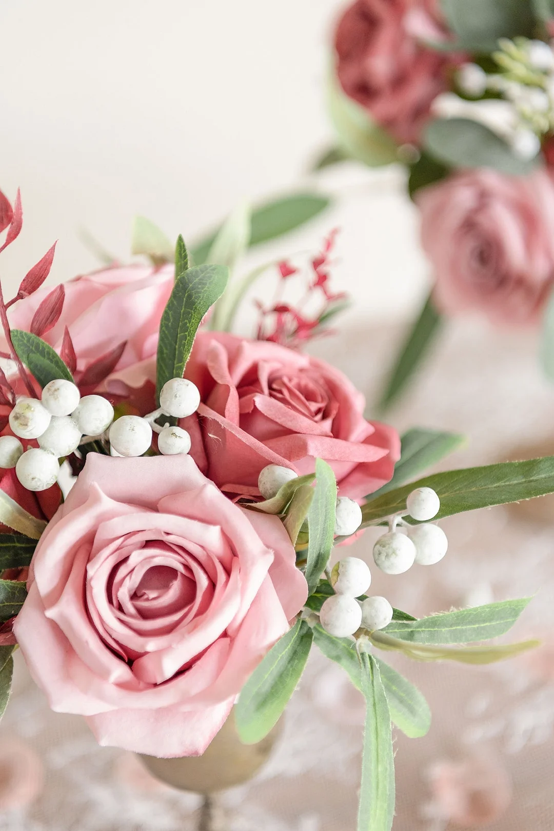 3.5" Silk Vendela Rose with Stem - 8 Styles