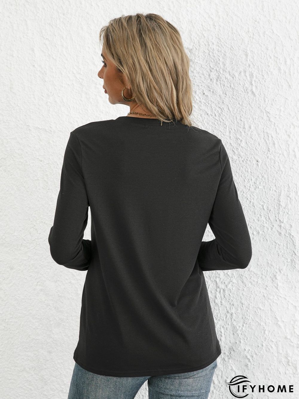 Casual Crew Neck Letter Long Sleeve T-shirt | IFYHOME