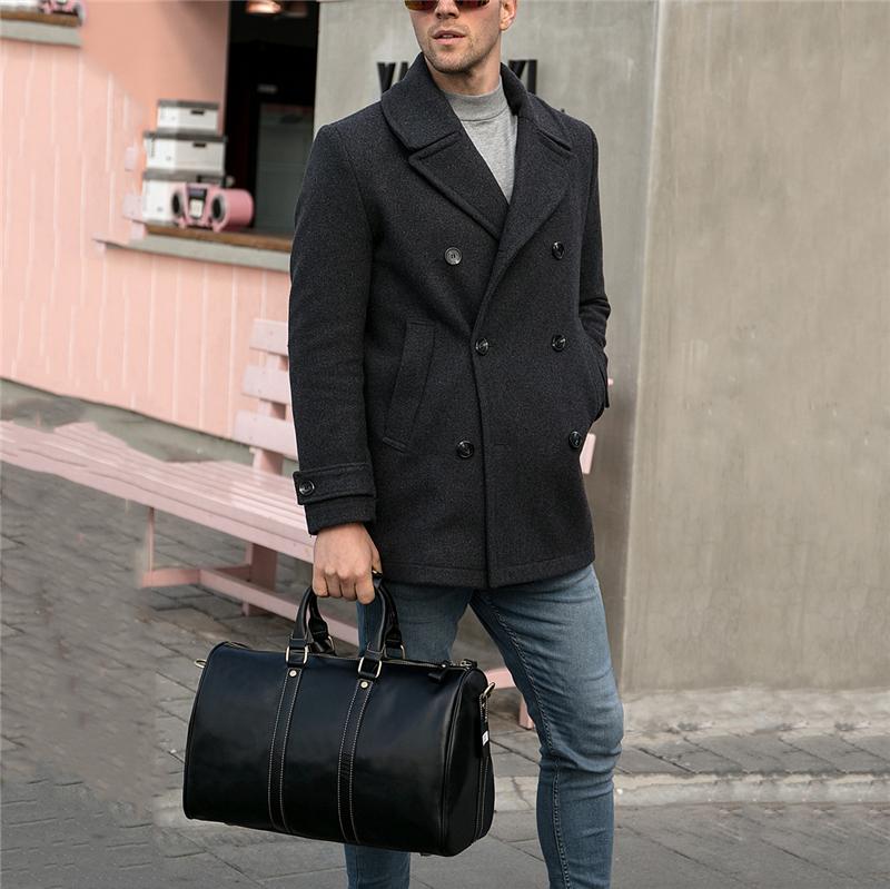 Genuine Leather Comfortable Grab Clean Silhouette Spacious Interior Carryall Bag for Traveling