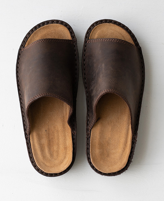 Casual Solid Color PU Leather Peep Toe Slippers