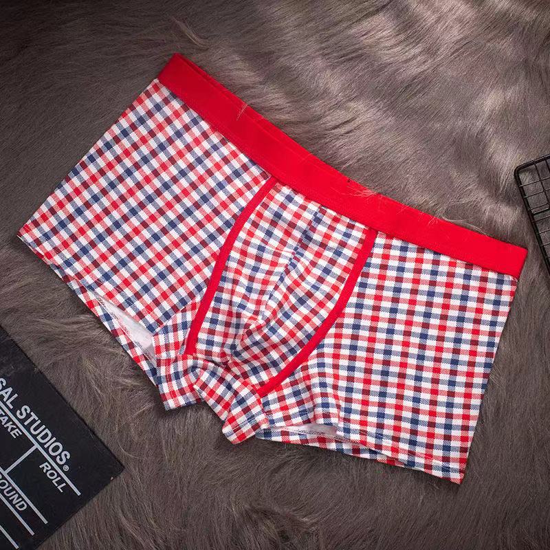 Pure Cotton Breathable Check Boxer Briefs