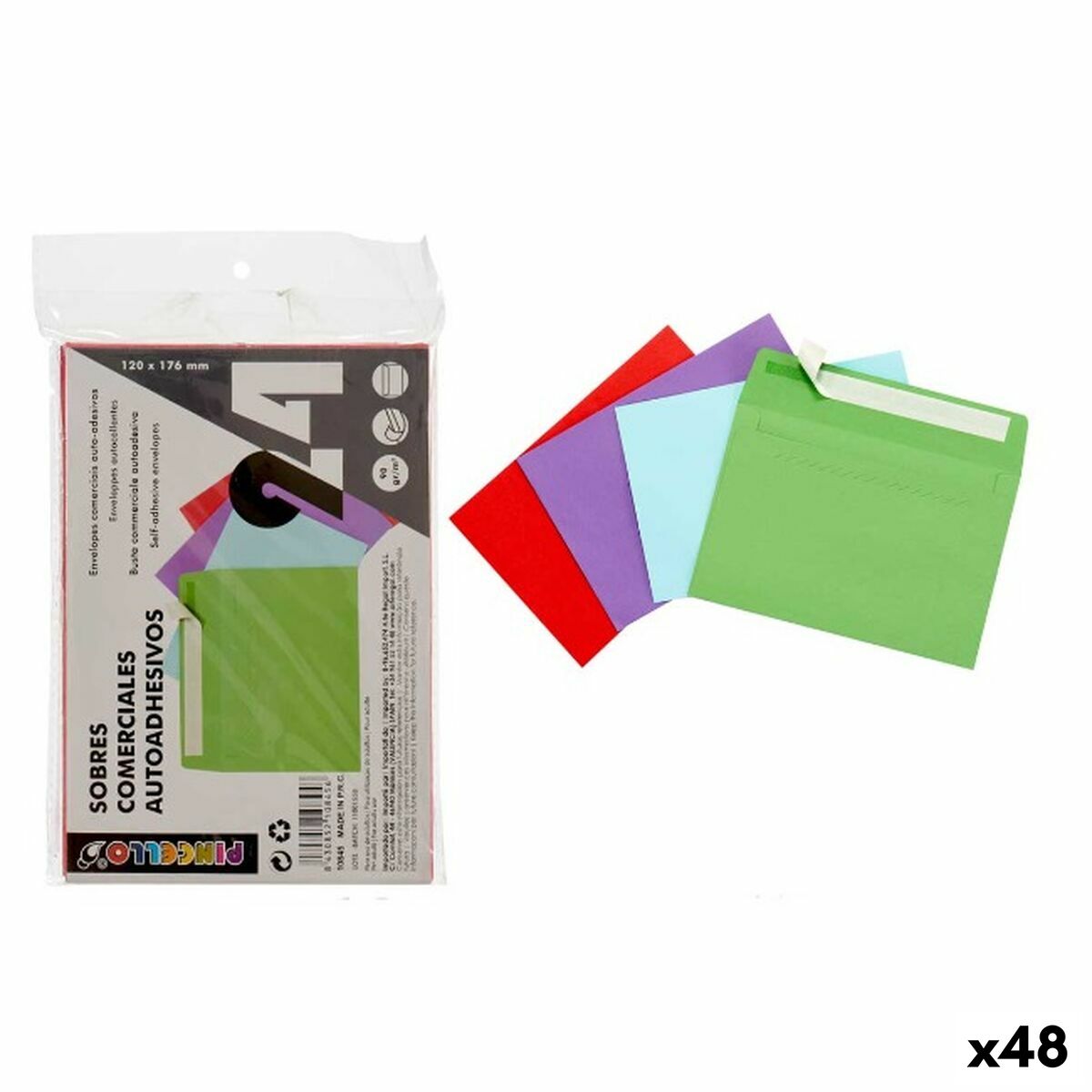 Envelopes Pincello Multicolour Paper 12 x 1 x 17,5 cm 120 x 176 mm (48 Units)