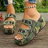 Gioiacombo&trade; Pantofole con zeppa con suola spessa in denim alla moda da donna