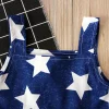 Kids Girl July 4th Independence Day Star Print A-line Vest Holiday Party Dress