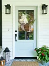 Cream Hydrangea Door Hanger Basket Wreath-mysite-Adracos