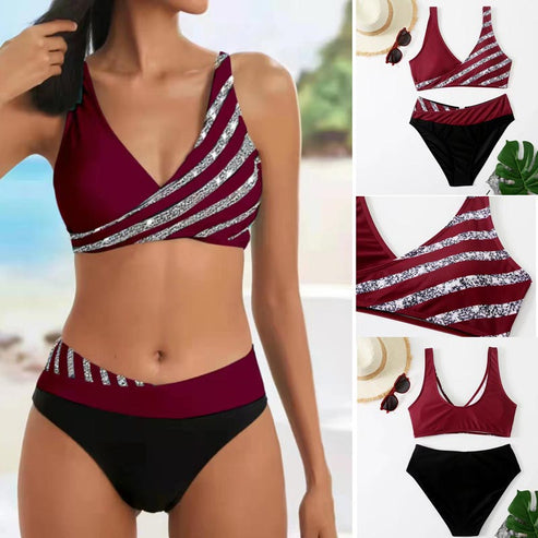 Fato de banho feminino elegante de 2 peças