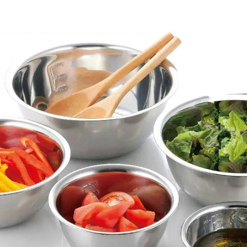 5pcs non slip stainless steel mixing bowls set perfect for kitchen cooking and baking nesting design for easy storage details 6