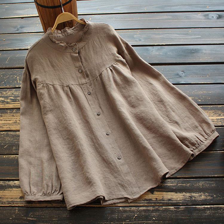 Long Sleeve Loose Cotton Shirt-Neogeekshirts:luchamp
