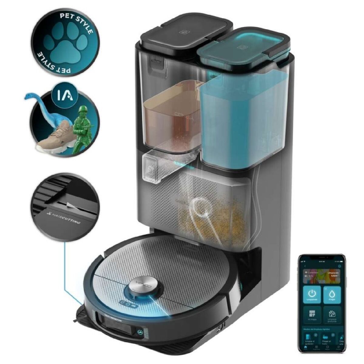 Vacuum and Mop Cecotec Conga 20090 ProAI InfinitySoap Cut&Spa 5200 mAh