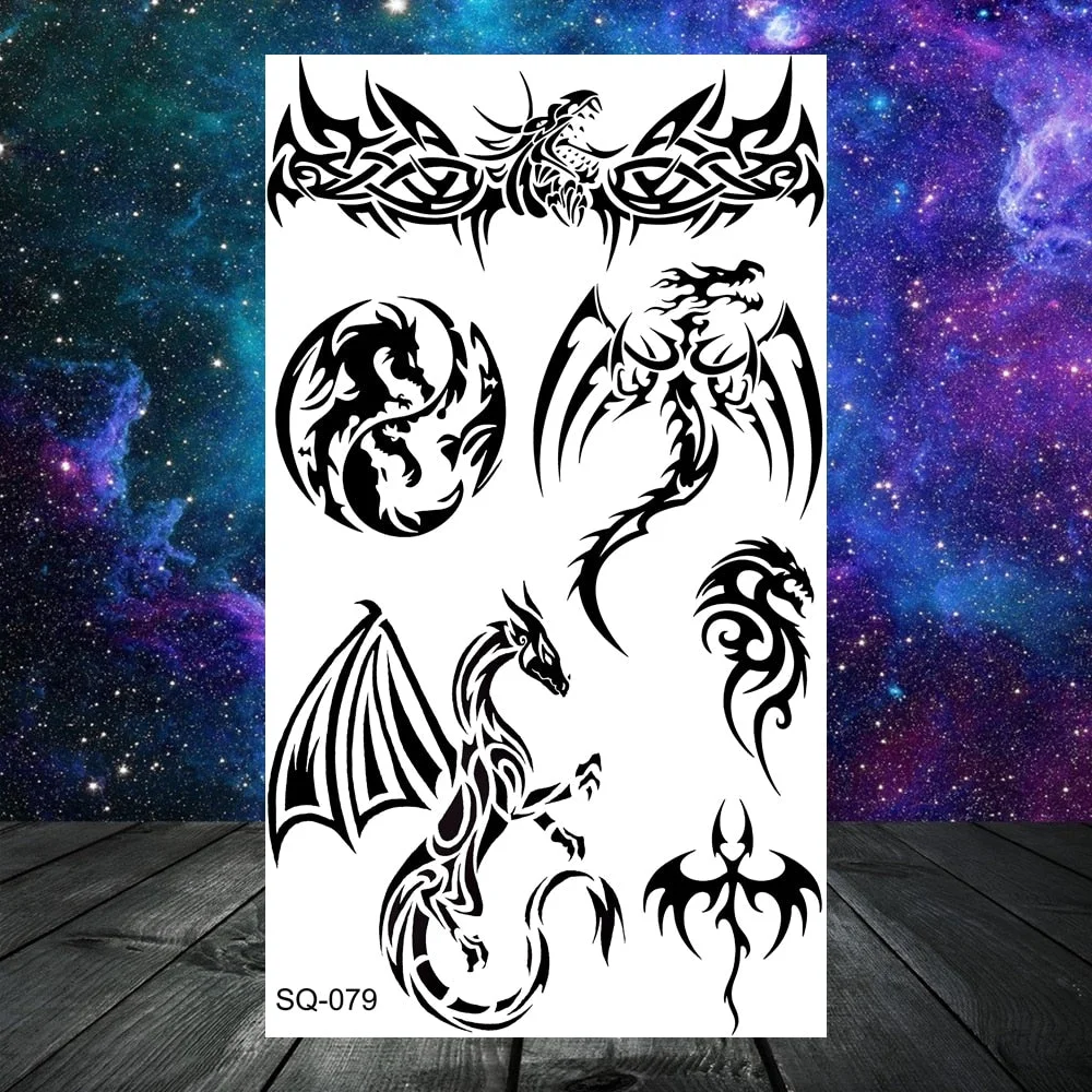 3D Constellation Rose Mountains Tatoos Temporary Tattoos For Women Men Star Moon Sun Realistic Fake Tattoo Small Washable Tatoos