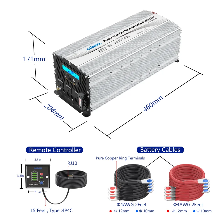 Giandel Modified Sine Wave Power Inverter 5000W 12V to 240V