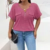 Gioiacombo&trade; T-shirt a maniche corte con zip taglie forti da donna
