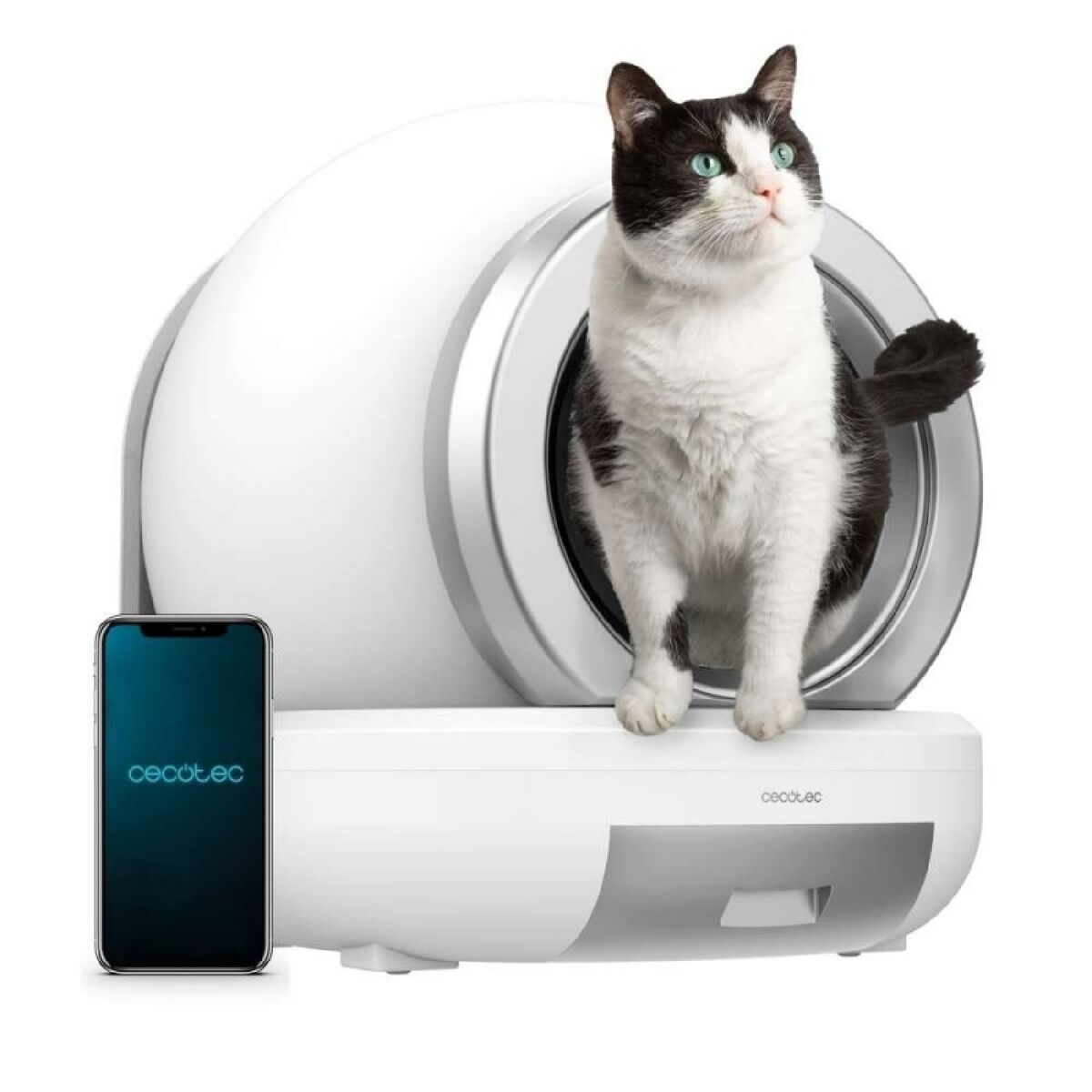 Self-cleaning litter box for cats Cecotec Pumba 7000 CleanKitty Compact Connected White Plastic