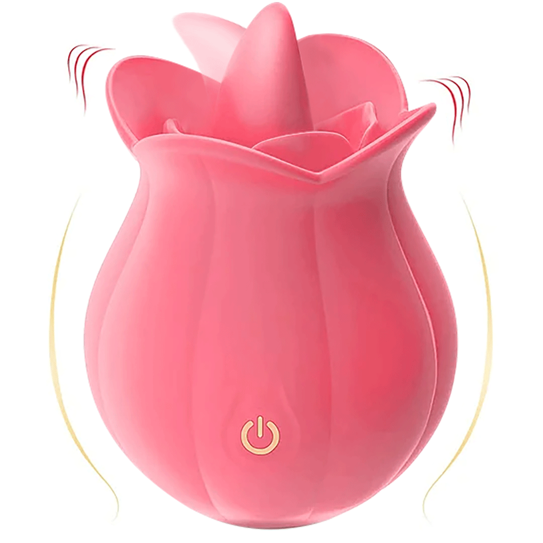 10 Speeds Rose Vibrator With Tongue