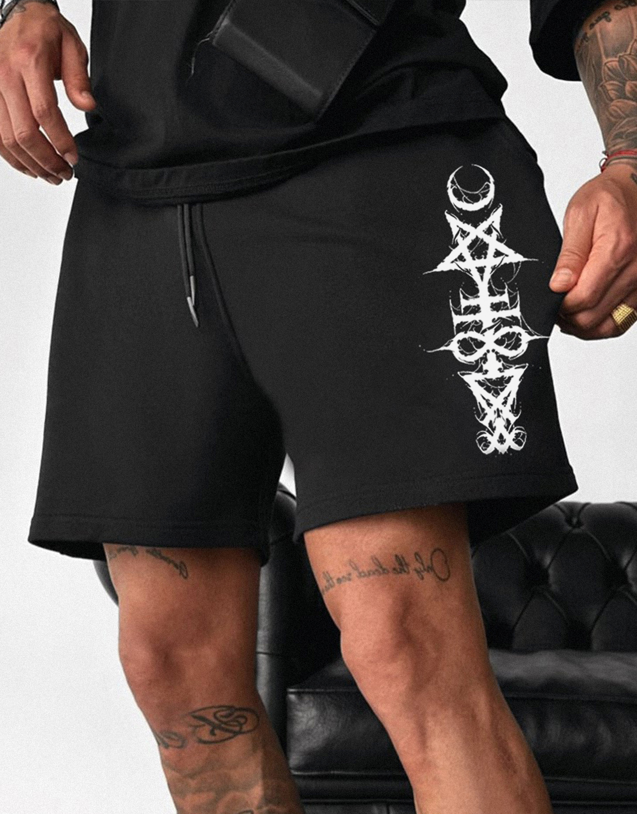 Satan Spell Totem Casual Shorts / TECHWEAR CLUB / Techwear