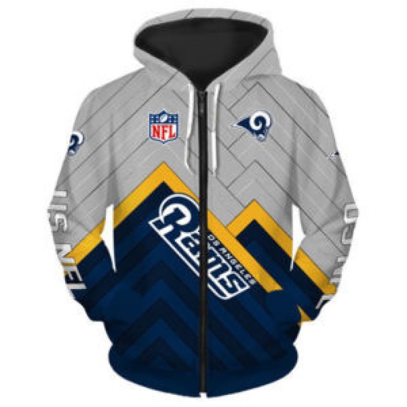 Los Angeles Rams NFL Team Zipper Hoodie