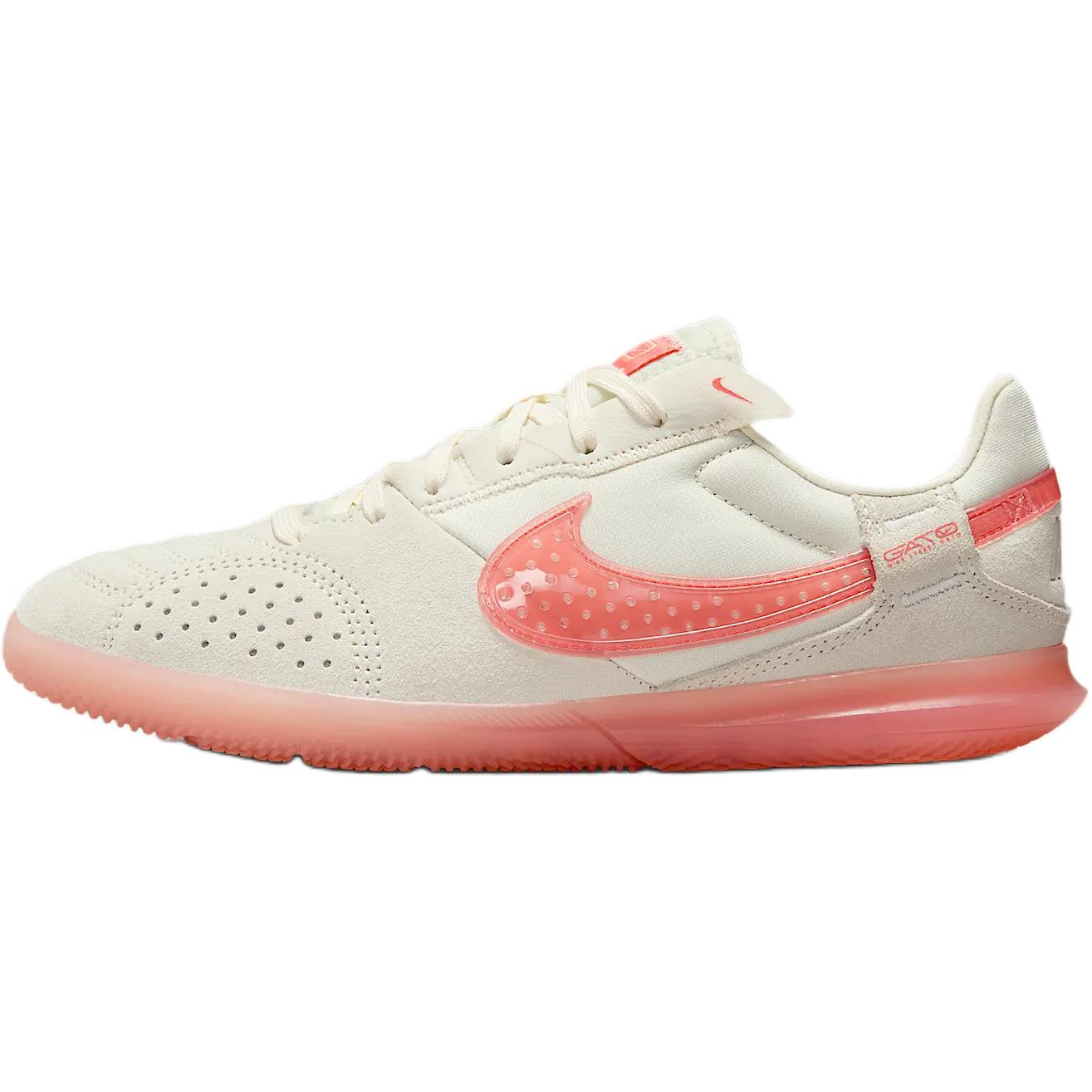 Nike Streetgato Anti Slip Wear Resistant Low Top Kids' Soccer Shoes White/Pink Teenagers