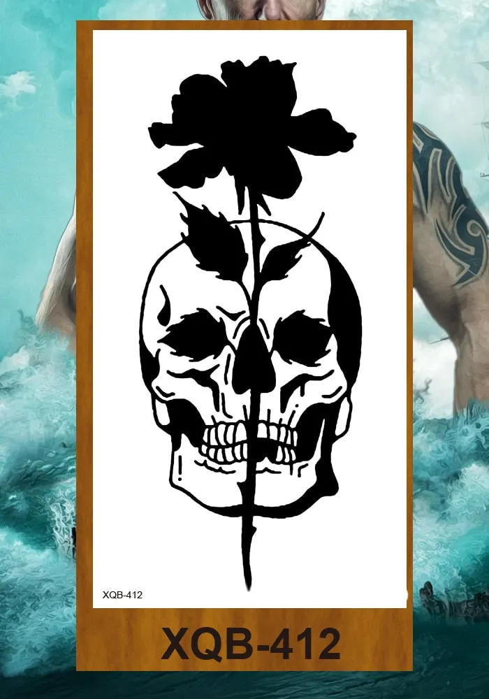 Hot Sale Temporary Tattoos Stickers Night Demon Sword Snake Men Women Girl Flower Arm Body Leg Chest Fake Tatoo Waterproof DIY