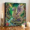 DIY Pearl Painting Forest Dragon with Frame for Home Wall Decor(25x25cm)
