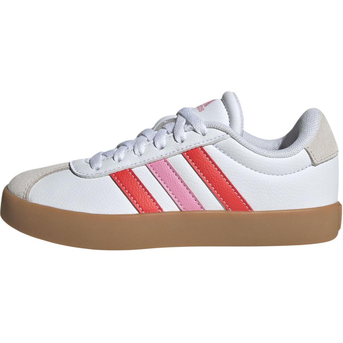 Adidas VL COURT 3.0 Lightweight Cushioning Low-Top Kids' Skateboarding Shoes White Teenagers