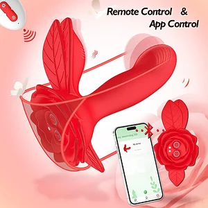 App / Wireless Remote Control Rose Dildo Vibrator