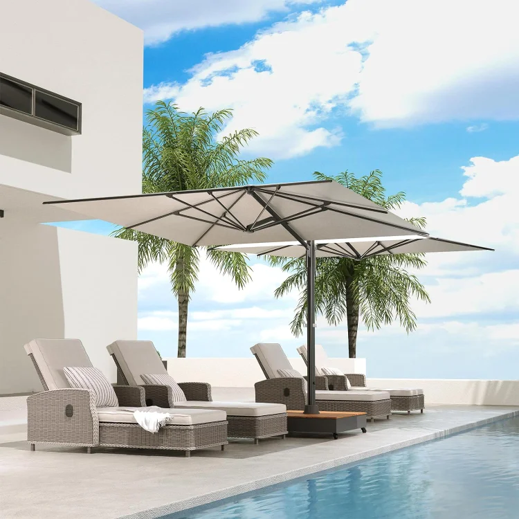 GRAND PATIO Large Double-Sided Patio Umbrella with Base 10x10 FT with Umbrella Cover