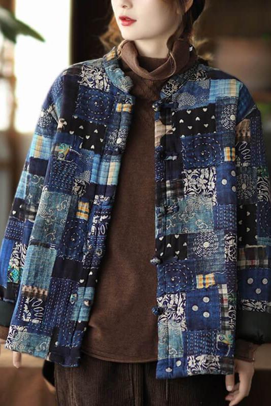 Women's Retro Colorful Art Print Casual Long-Sleeved Washed Cotton Cardigan Coat main image 1