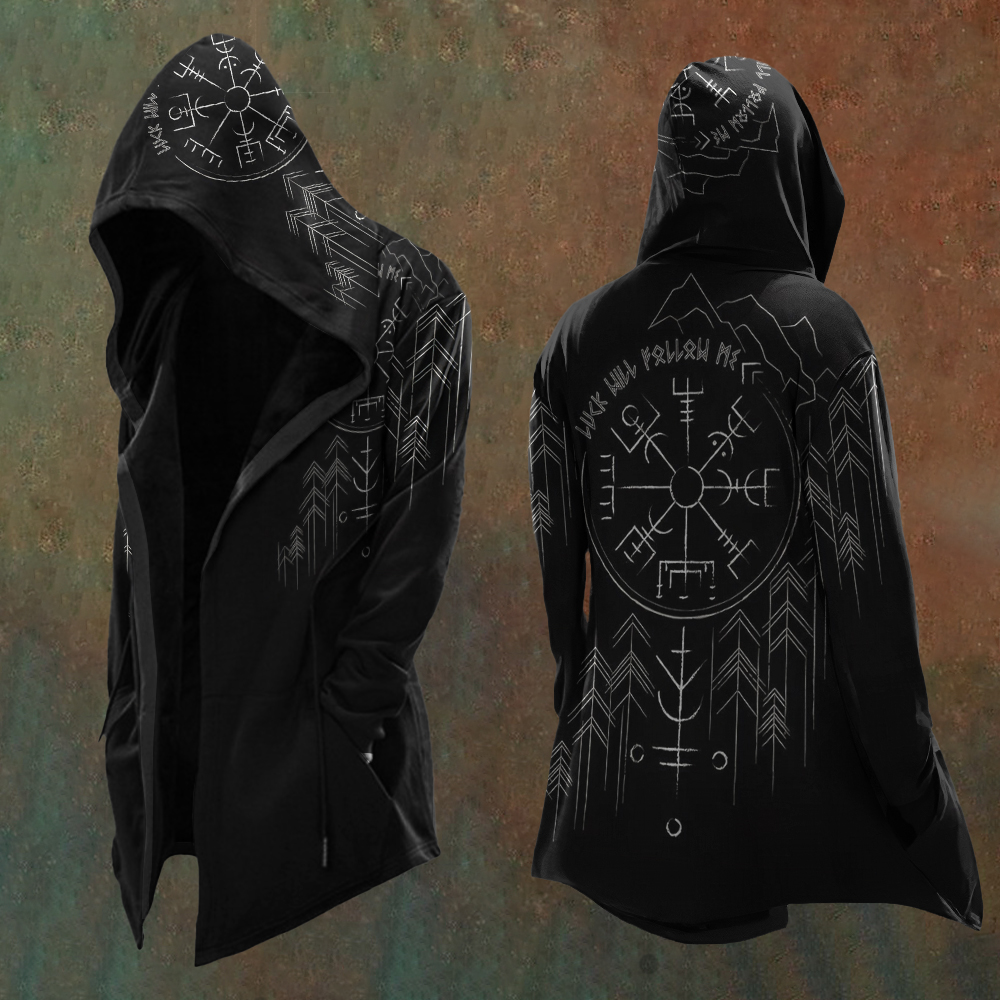 Men'S Vintage Viking Totem Art Hooded Jacket / Rvogue / Rvogue