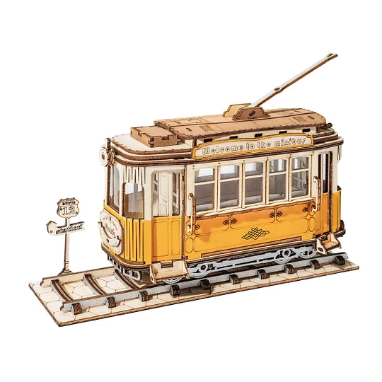 Rolife Retro Tramcar 3D Wooden Puzzle TG505 | Robotime Online