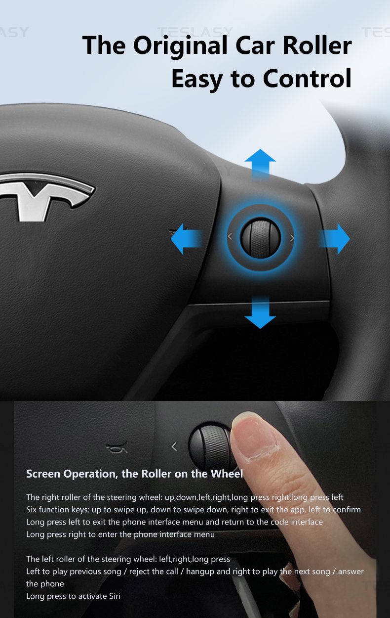 TESLASY Model 3/Y/Model 3 Highland T8 8.8-inch / T6 (6.2-inch) Center Console Dashboard Touch Display Dashboard Instrument Cluster