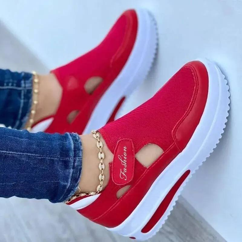 Qengg Women Fashion New Sneakers Slip On Shoes For Women Comfortable Platform Sneakers Plus Size Tenis Feminino Ladies Vulcanize Shoes